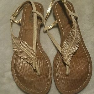 Rose gold feather sandals